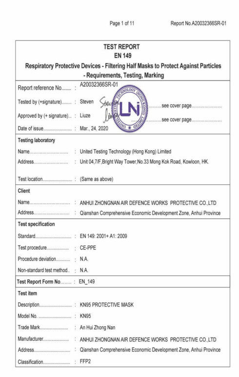 Easy Carrying Single Use N95 Dust Mask ผ้าไม่ทอเป็นมิตรต่อสิ่งแวดล้อม